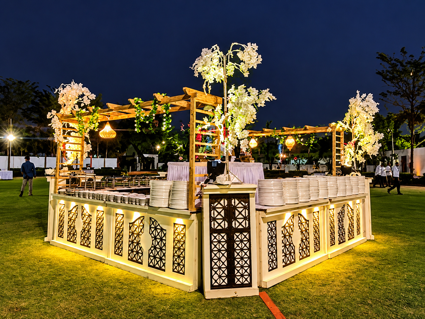 Catering buffet setup